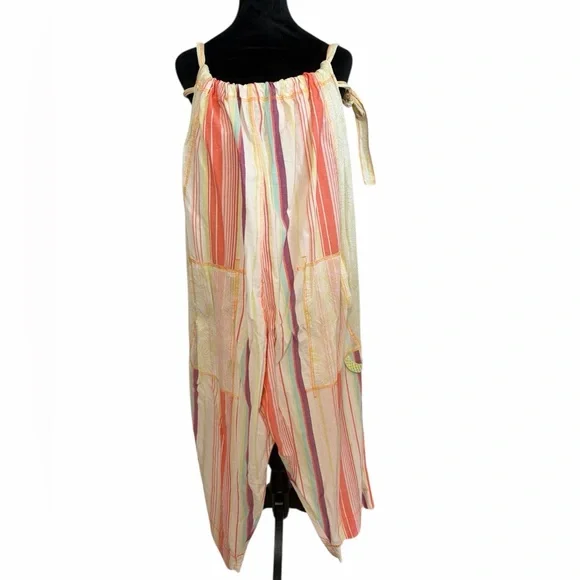 Free People dream in color convertible Yellow Striped Pants/Romper, jumpsuit,NWT - Picture 8 of 8